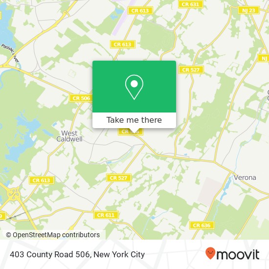 Mapa de 403 County Road 506, 403 County Rd 506, Caldwell, NJ 07006, USA