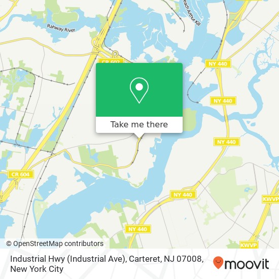 Mapa de Industrial Hwy (Industrial Ave), Carteret, NJ 07008