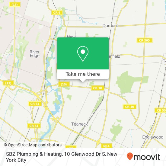 Mapa de SBZ Plumbing & Heating, 10 Glenwood Dr S