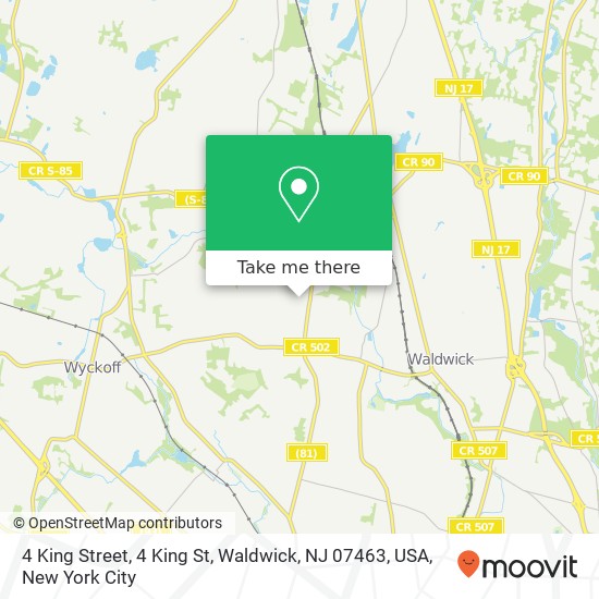 4 King Street, 4 King St, Waldwick, NJ 07463, USA map