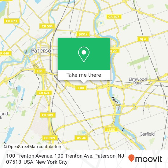 100 Trenton Avenue, 100 Trenton Ave, Paterson, NJ 07513, USA map