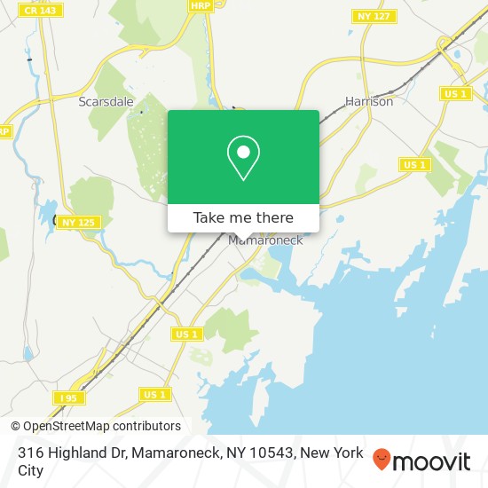 316 Highland Dr, Mamaroneck, NY 10543 map