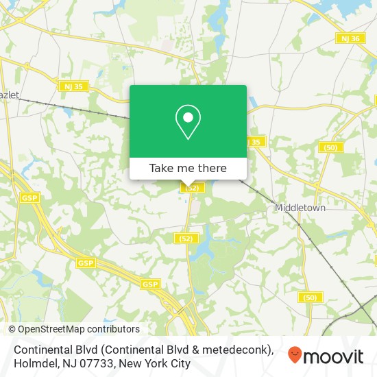 Continental Blvd (Continental Blvd & metedeconk), Holmdel, NJ 07733 map