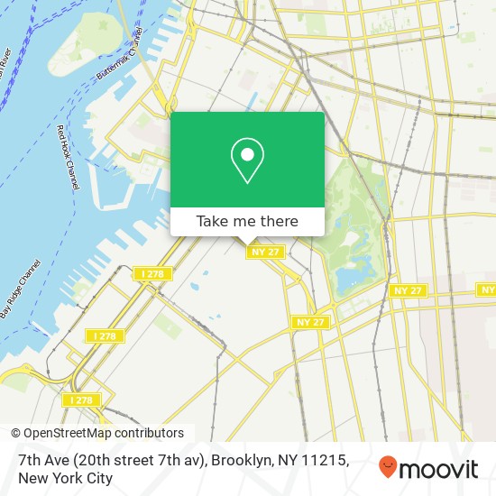 Mapa de 7th Ave (20th street 7th av), Brooklyn, NY 11215