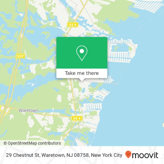 Mapa de 29 Chestnut St, Waretown, NJ 08758