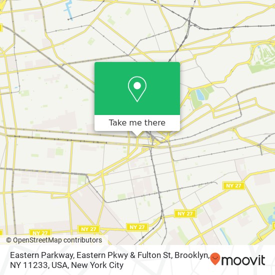 Mapa de Eastern Parkway, Eastern Pkwy & Fulton St, Brooklyn, NY 11233, USA