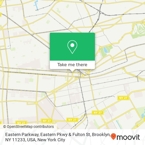 Eastern Parkway, Eastern Pkwy & Fulton St, Brooklyn, NY 11233, USA map