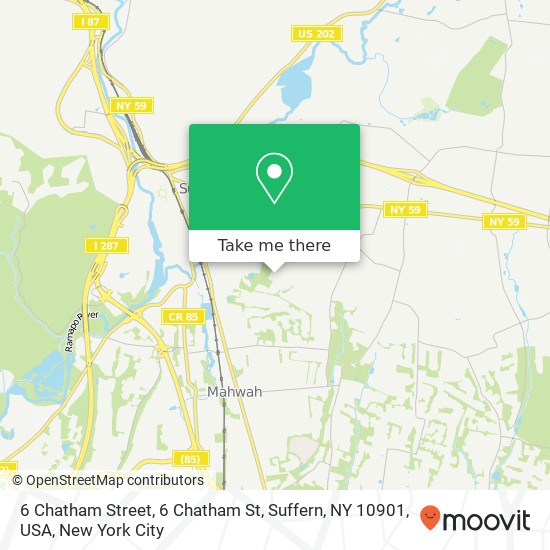 6 Chatham Street, 6 Chatham St, Suffern, NY 10901, USA map