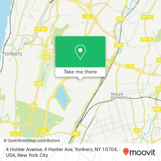 Mapa de 4 Hunter Avenue, 4 Hunter Ave, Yonkers, NY 10704, USA