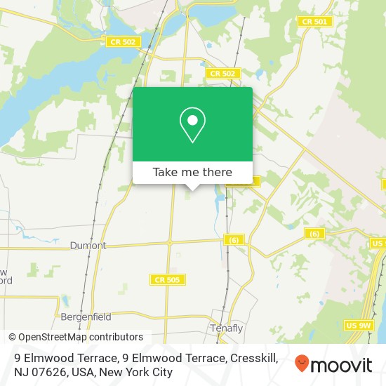 9 Elmwood Terrace, 9 Elmwood Terrace, Cresskill, NJ 07626, USA map