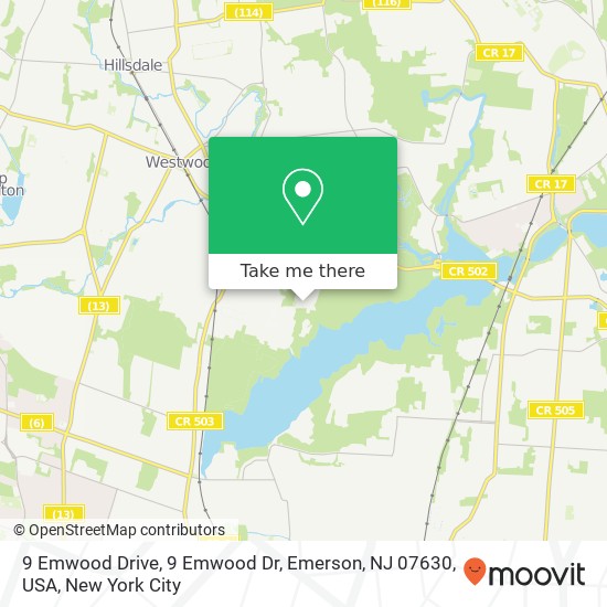 9 Emwood Drive, 9 Emwood Dr, Emerson, NJ 07630, USA map