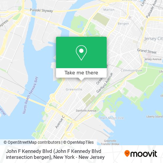 John F Kennedy Blvd (John F Kennedy Blvd intersection bergen) map