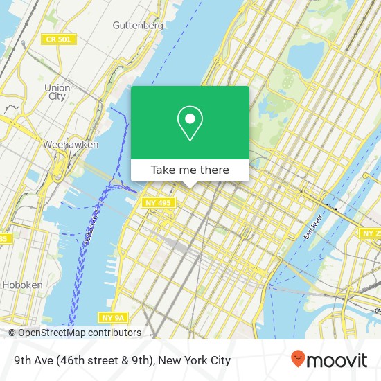 Mapa de 9th Ave (46th street & 9th), New York, NY 10036