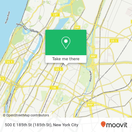500 E 185th St (185th St), Bronx, NY 10458 map