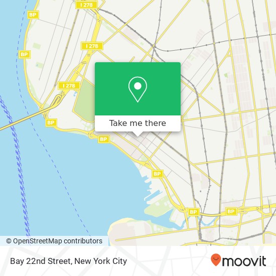 Mapa de Bay 22nd Street, Bay 22nd St, Brooklyn, NY 11214, USA