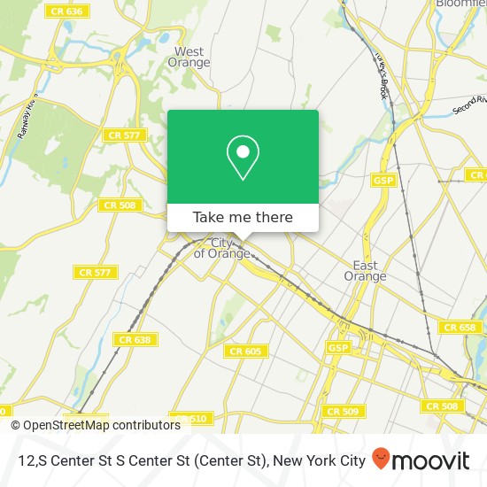 Mapa de 12,S Center St S Center St (Center St), Orange, NJ 07050