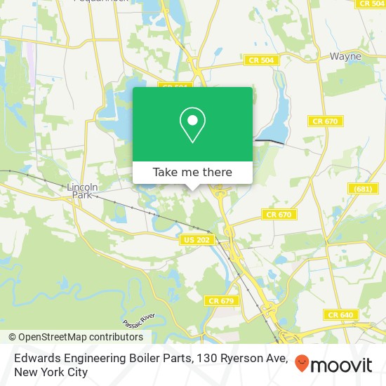 Mapa de Edwards Engineering Boiler Parts, 130 Ryerson Ave