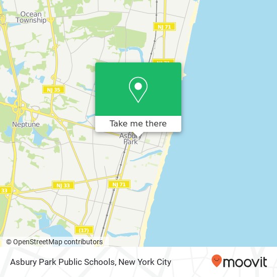 Mapa de Asbury Park Public Schools, Asbury Park Public Schools, NJ 07712, USA