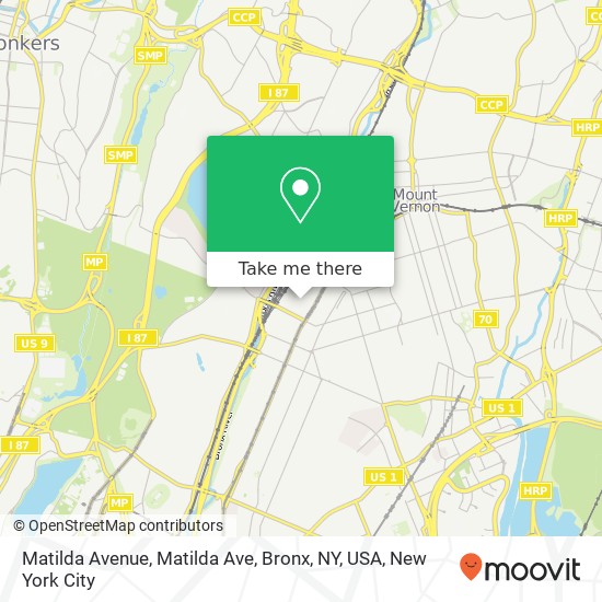 Mapa de Matilda Avenue, Matilda Ave, Bronx, NY, USA