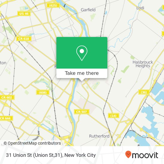 Mapa de 31 Union St (Union St,31), East Rutherford, NJ 07073