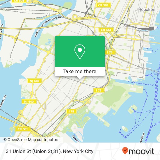 Mapa de 31 Union St (Union St,31), Jersey City, NJ 07304