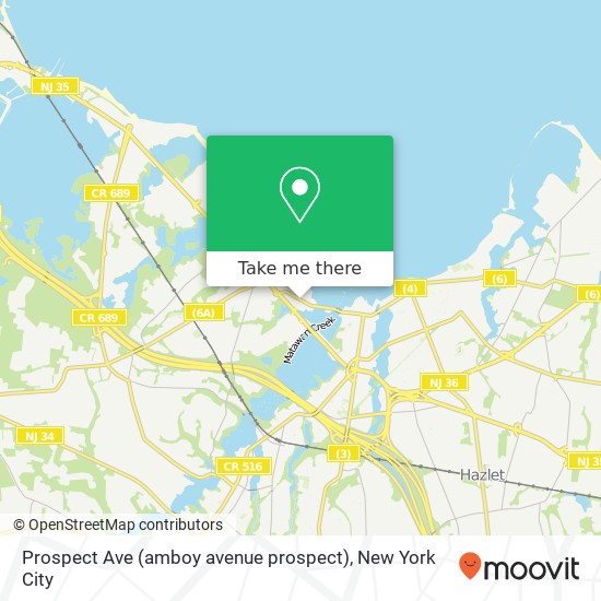 Prospect Ave (amboy avenue prospect), Keyport, NJ 07735 map