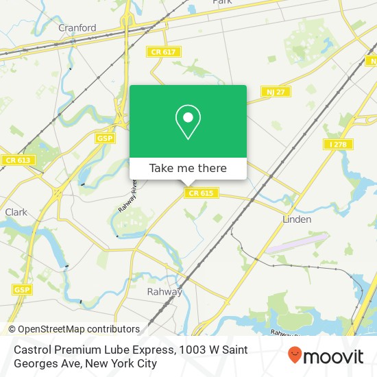 Mapa de Castrol Premium Lube Express, 1003 W Saint Georges Ave