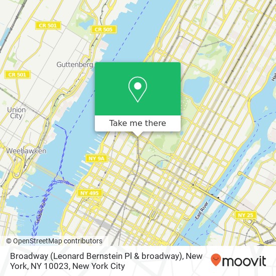 Mapa de Broadway (Leonard Bernstein Pl & broadway), New York, NY 10023