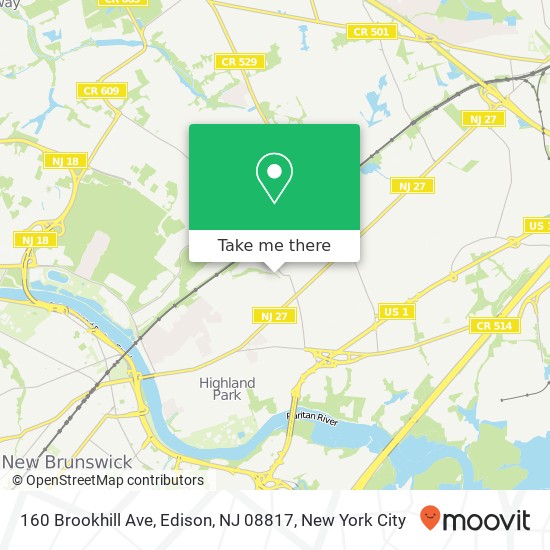 160 Brookhill Ave, Edison, NJ 08817 map