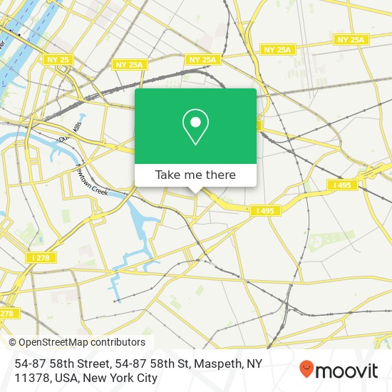Mapa de 54-87 58th Street, 54-87 58th St, Maspeth, NY 11378, USA