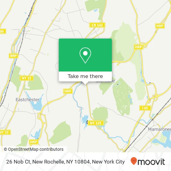 Mapa de 26 Nob Ct, New Rochelle, NY 10804