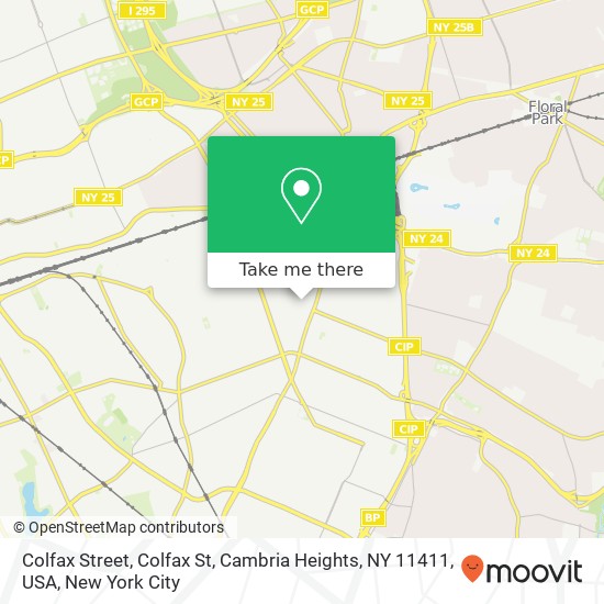 Mapa de Colfax Street, Colfax St, Cambria Heights, NY 11411, USA