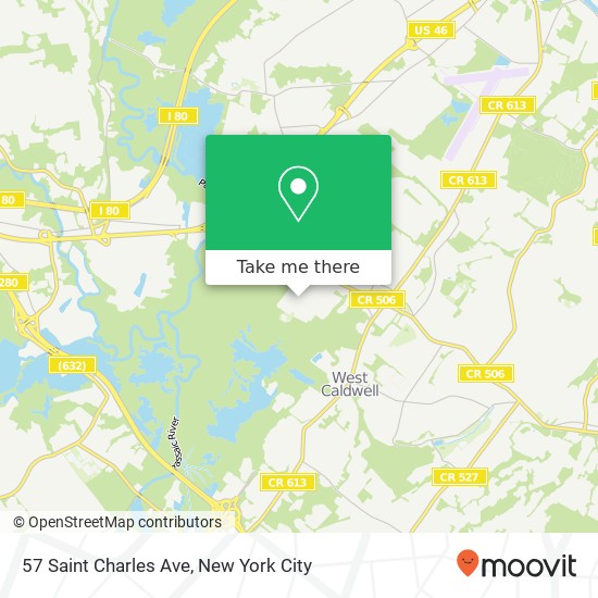 Mapa de 57 Saint Charles Ave, West Caldwell Twp, NJ 07006