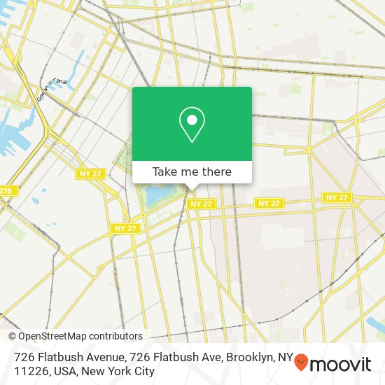 726 Flatbush Avenue, 726 Flatbush Ave, Brooklyn, NY 11226, USA map