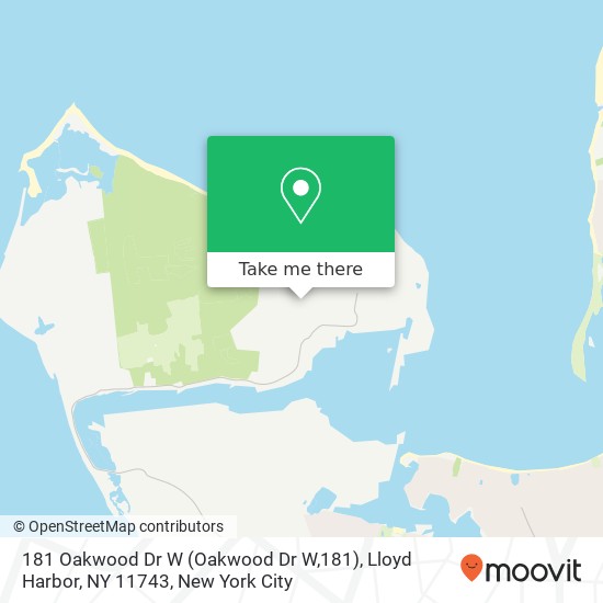 Mapa de 181 Oakwood Dr W (Oakwood Dr W,181), Lloyd Harbor, NY 11743