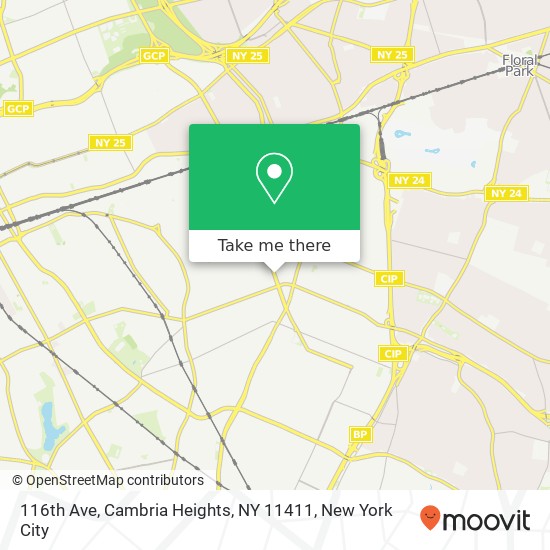 Mapa de 116th Ave, Cambria Heights, NY 11411