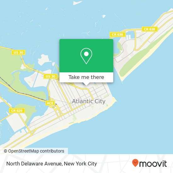 North Delaware Avenue, N Delaware Ave, Atlantic City, NJ 08401, USA map