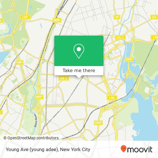 Mapa de Young Ave (young adee), Bronx, NY 10469