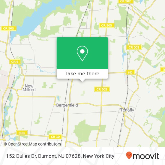 Mapa de 152 Dulles Dr, Dumont, NJ 07628