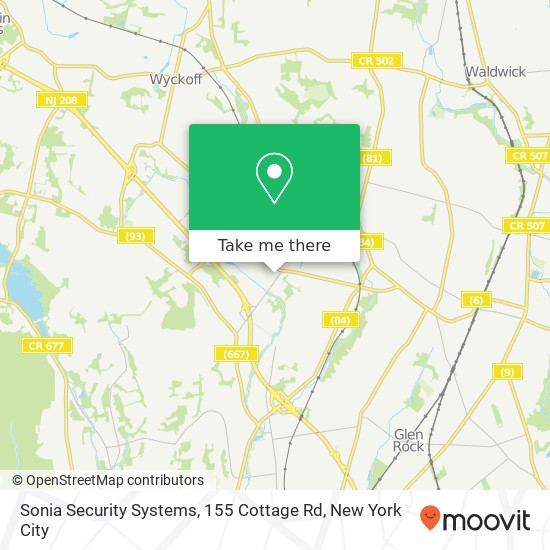 Mapa de Sonia Security Systems, 155 Cottage Rd