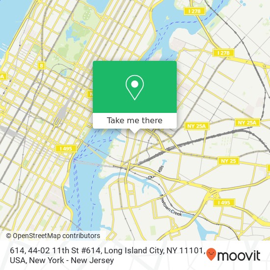 Mapa de 614, 44-02 11th St #614, Long Island City, NY 11101, USA