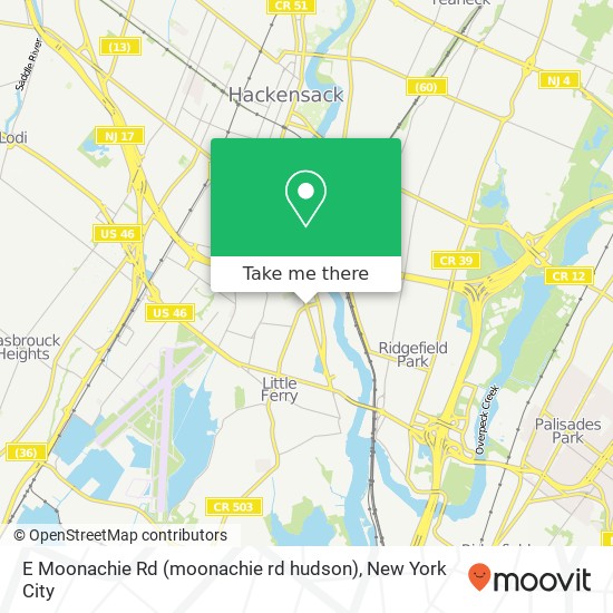 Mapa de E Moonachie Rd (moonachie rd hudson), Hackensack, NJ 07601