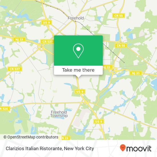 Clarizios Italian Ristorante, 3475 US Highway 9 Freehold, NJ 07728 map