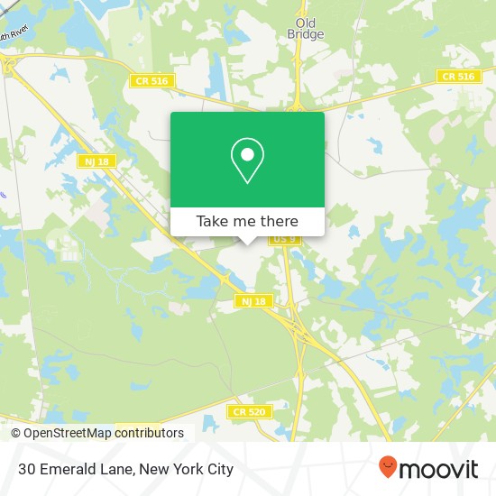 Mapa de 30 Emerald Lane, 30 Emerald Ln, Old Bridge, NJ 08857, USA