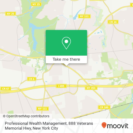 Mapa de Professional Wealth Management, 888 Veterans Memorial Hwy