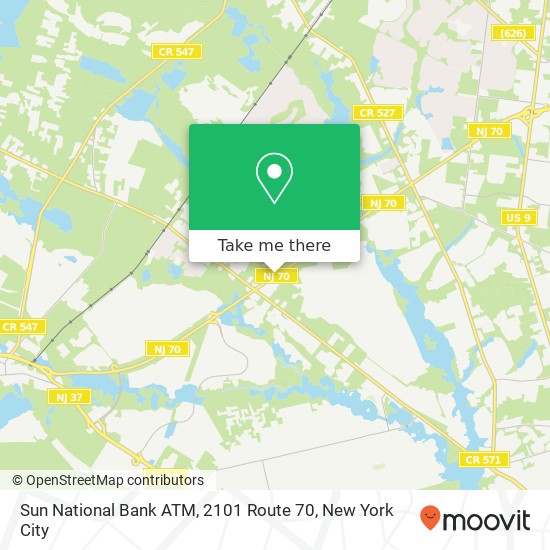 Mapa de Sun National Bank ATM, 2101 Route 70