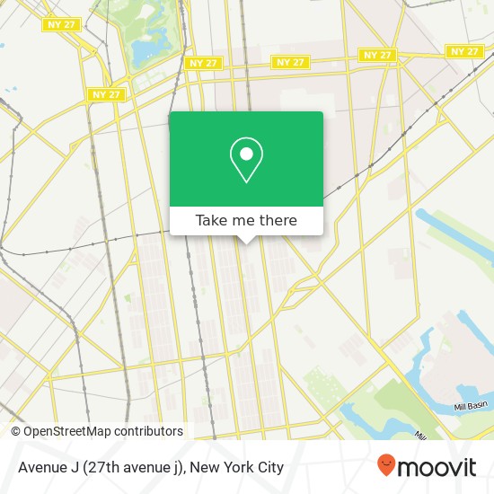 Mapa de Avenue J (27th avenue j), Brooklyn (BROOKLYN), NY 11210