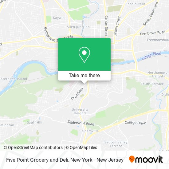 Mapa de Five Point Grocery and Deli