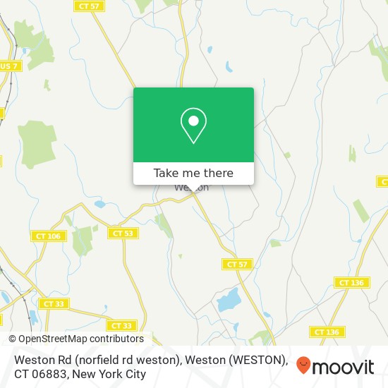 Mapa de Weston Rd (norfield rd weston), Weston (WESTON), CT 06883