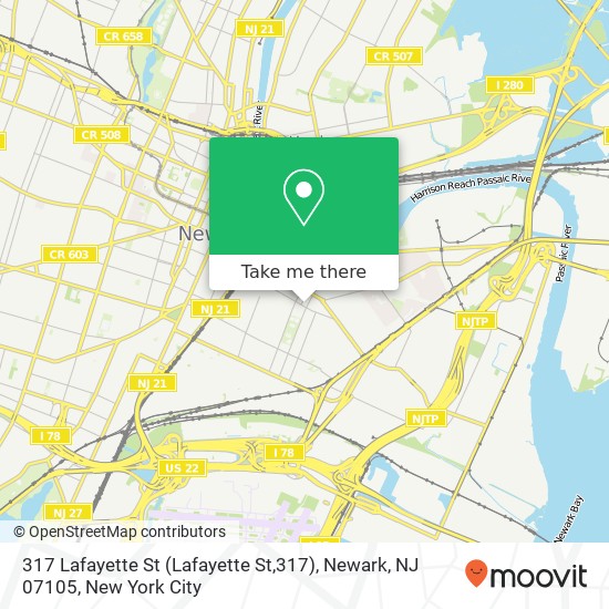 Mapa de 317 Lafayette St (Lafayette St,317), Newark, NJ 07105